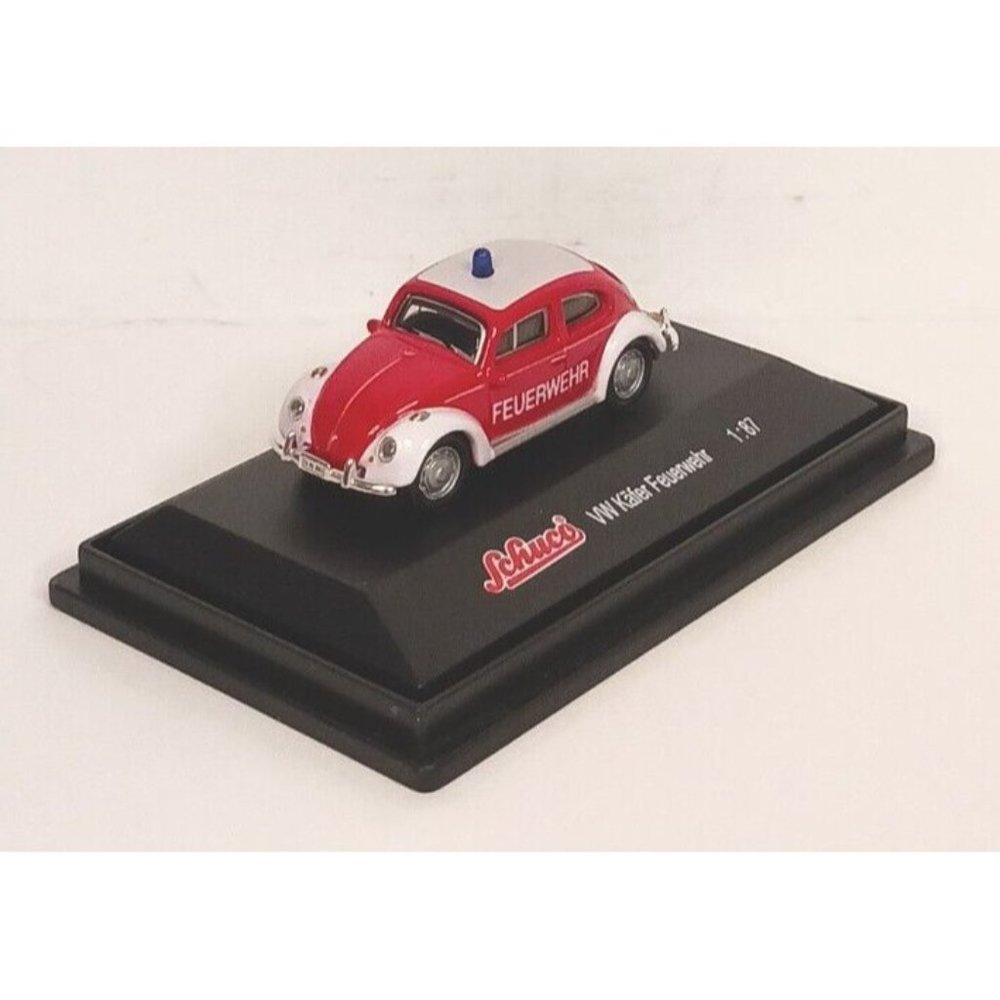 Schuco Volkswagon Beetle Kafer Feuenwehr 1200 VW Diecast 1:87 Vintage